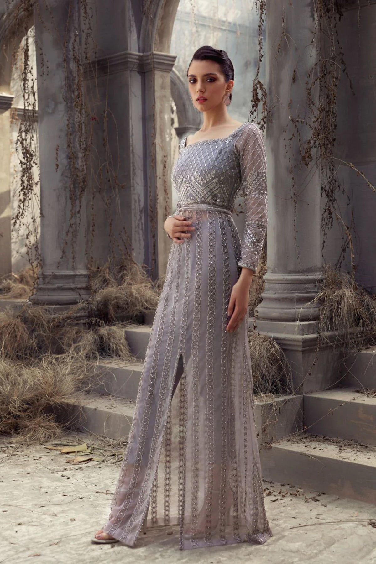 Shop Lilac Gown Online at Erum Khan