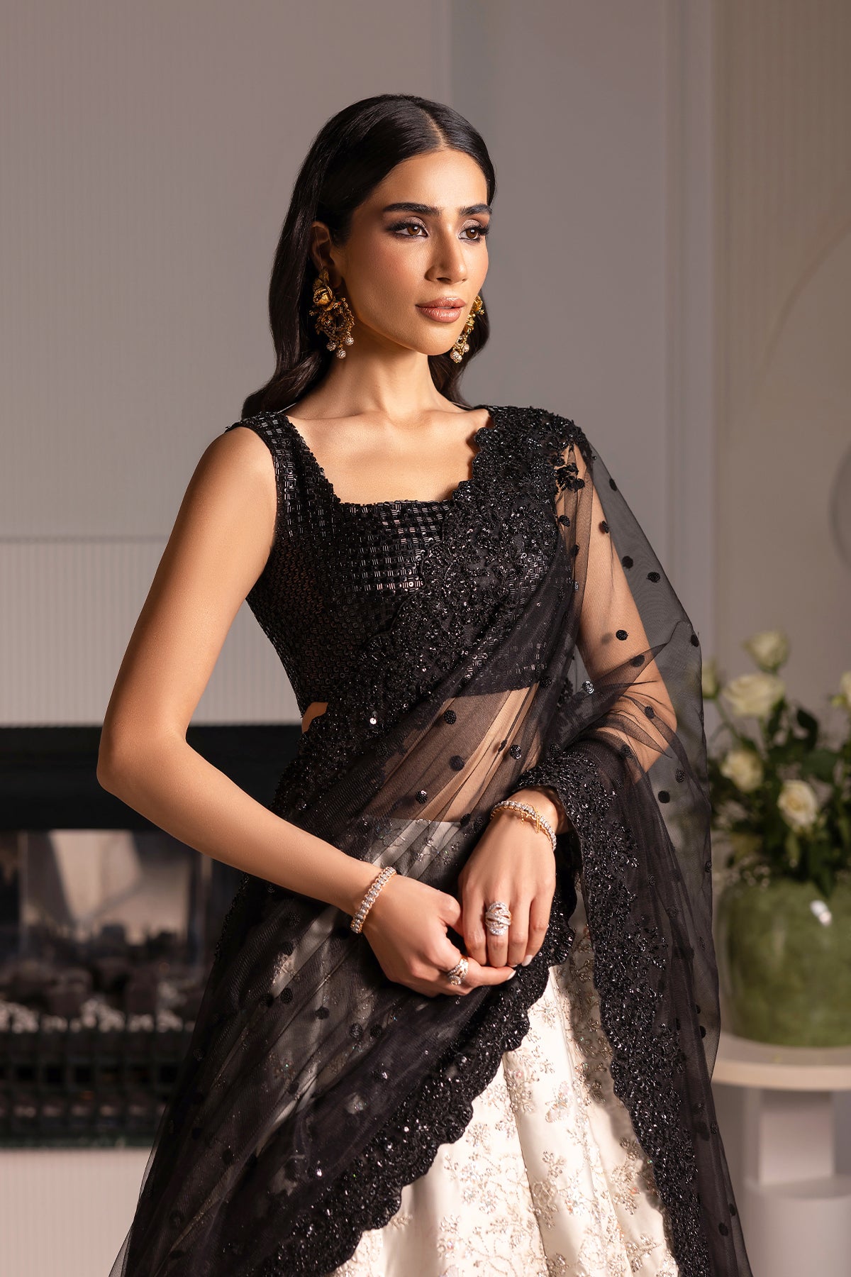 Shop Floral Monochrome Online at Erum Khan