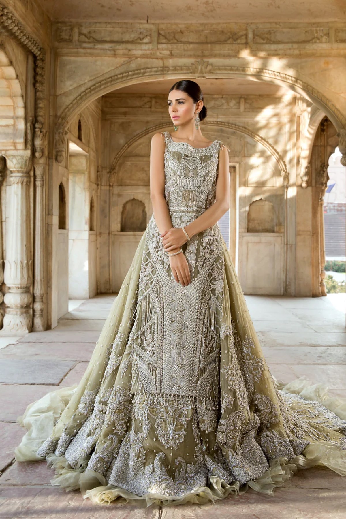 Shop OLIVE GREEN BRIDAL Online at Erum Khan