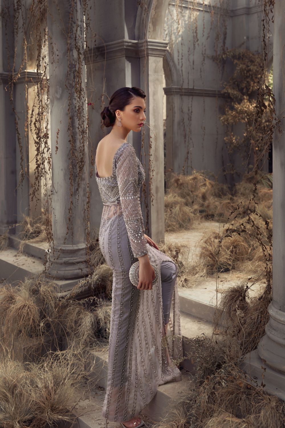 Shop Lilac Gown Online at Erum Khan