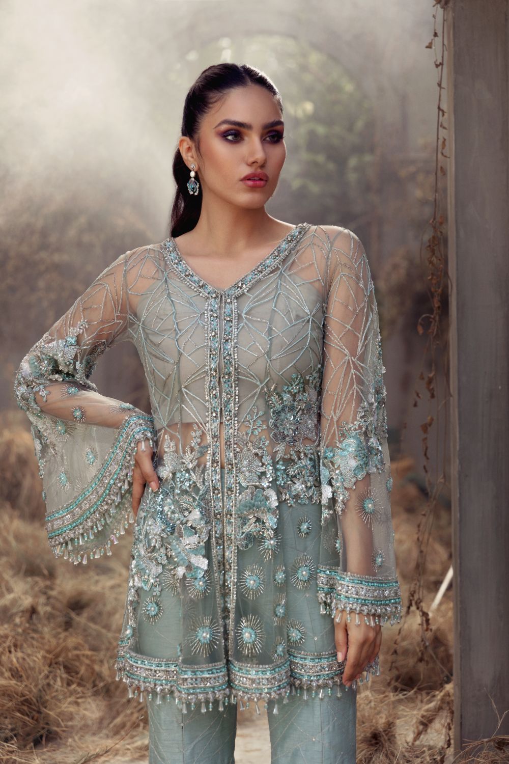 Ice Blue Jacket - Erum Khan
