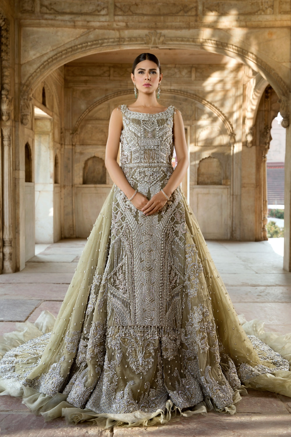 Shop Olive Green Bridal Online at Erum Khan
