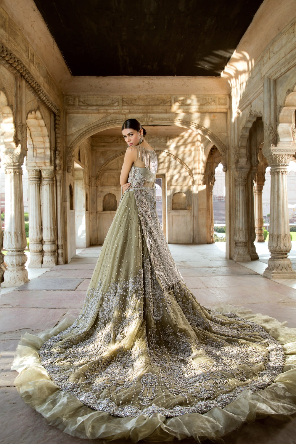 Shop OLIVE GREEN BRIDAL Online at Erum Khan