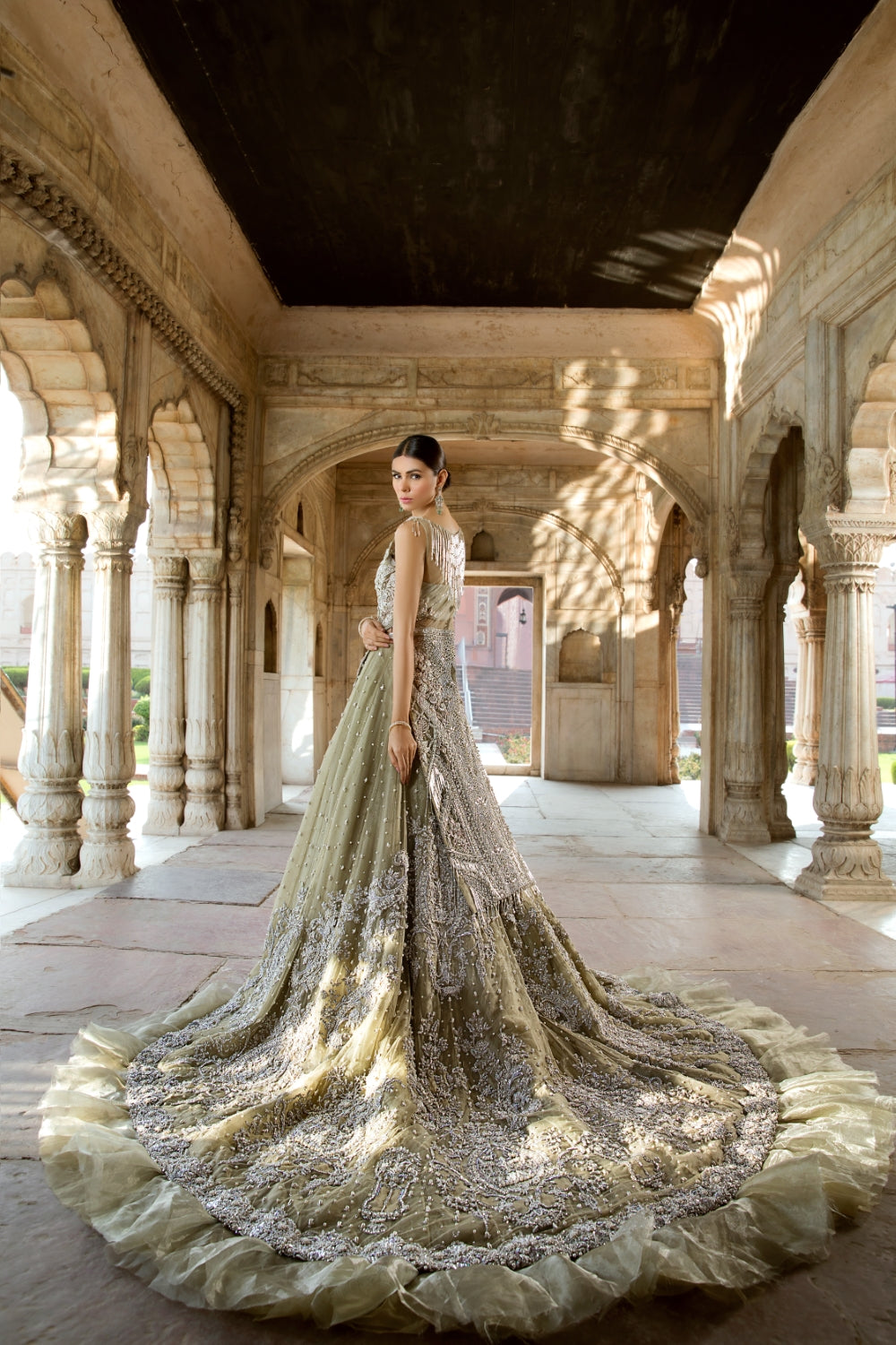 Shop OLIVE GREEN BRIDAL Online at Erum Khan