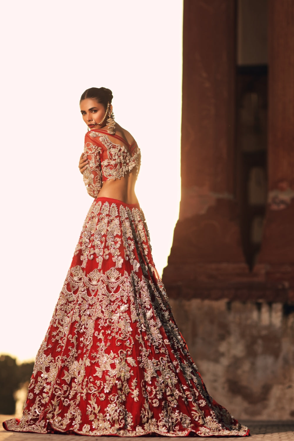 Shop Poppy Red Bridal Online at Erum Khan